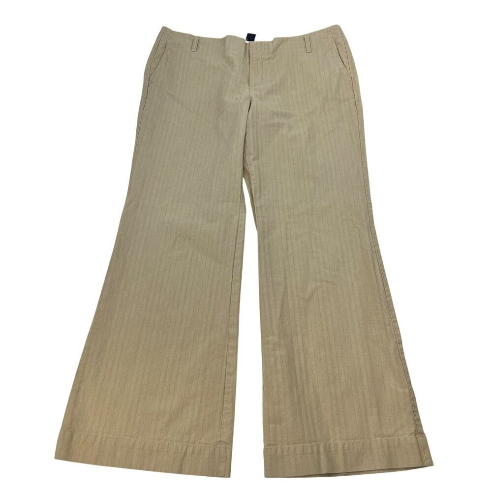 Gap Womens Striped Wide Leg Pants Tan/Multi Cotton Size 20L